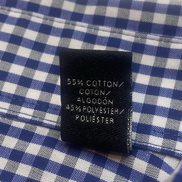 Van Heusen Casual Men Button Up Shirt Long Sleeve Blue White Size XL - Picture 8 of 12